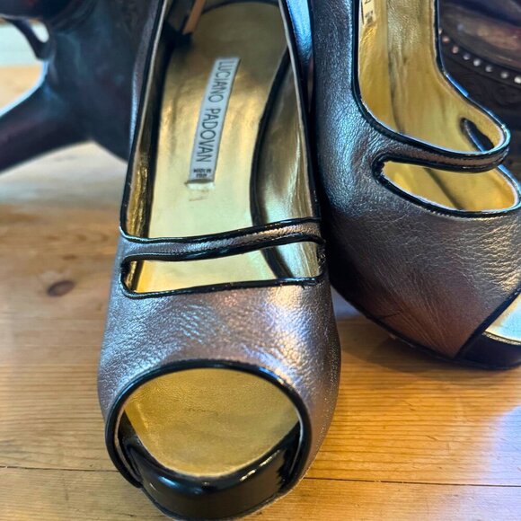 Luciano Padovan Italian Leather Peep-Toe Heels | Size 39 (US 8.5–9) - Picture 3 of 14